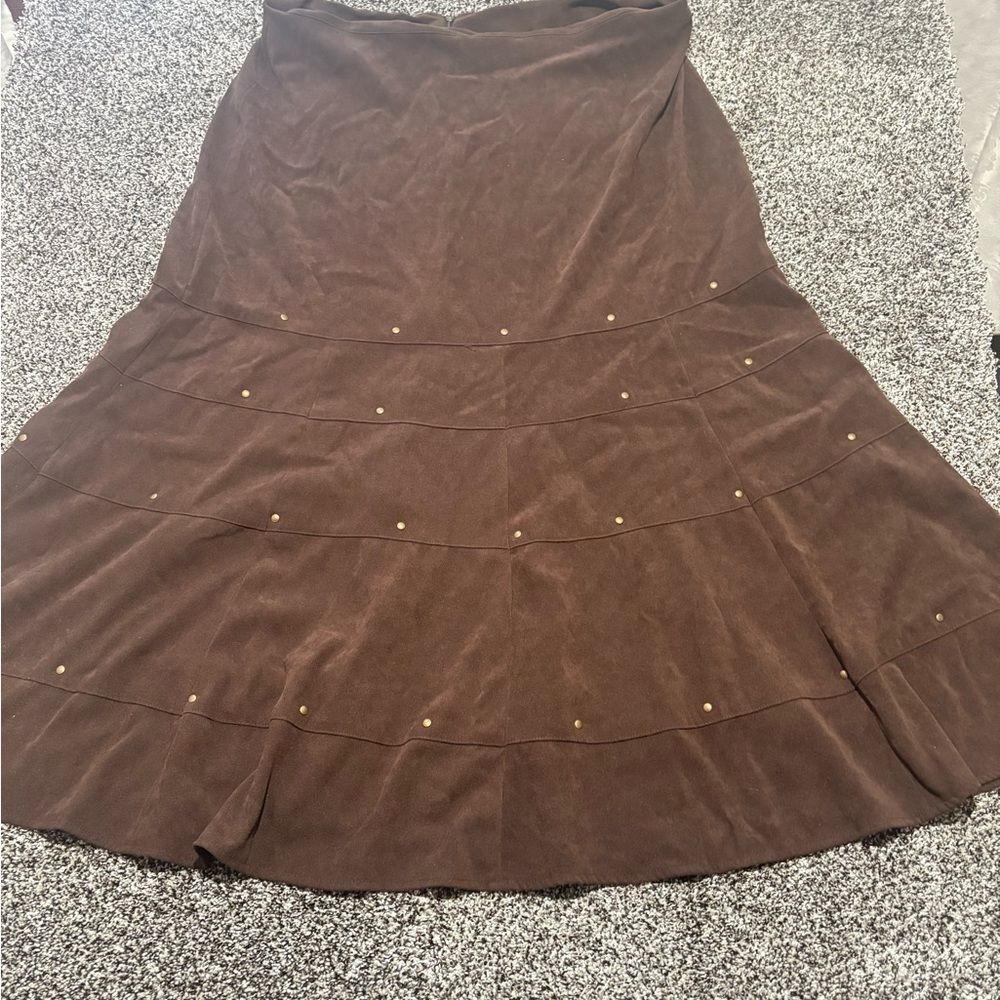 dressbarn Chocolate Brown A-Line Skirt woman’s size 18w